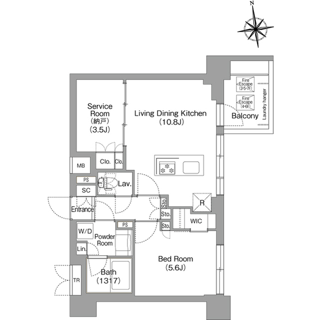 コンフォリア・リヴ西大島SOUTHの間取り
