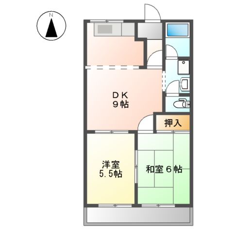 リバーサイド五明Bの間取り