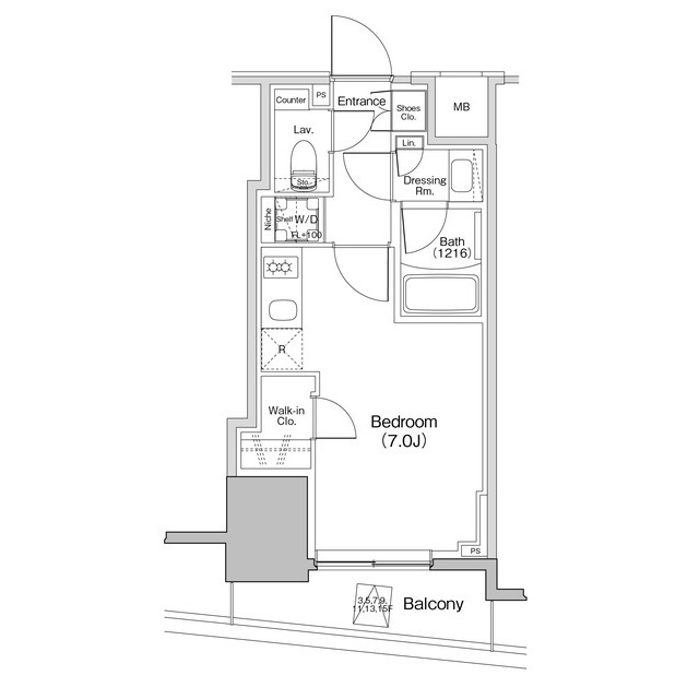 ザ・パークハビオ大森町・602号室の間取り