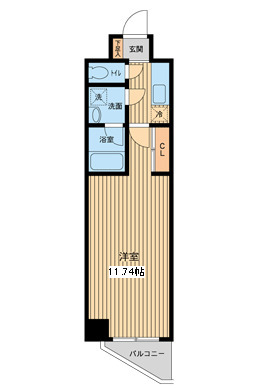 プロスペクト門前仲町・0102号室の間取り