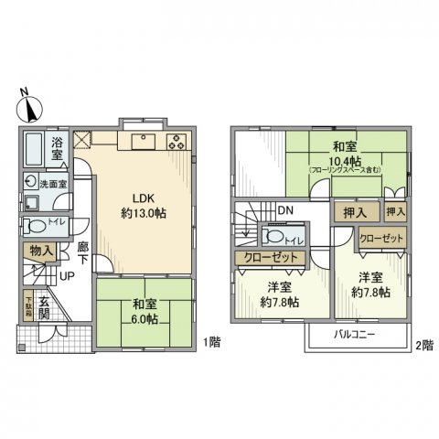 峰岡町戸建の間取り
