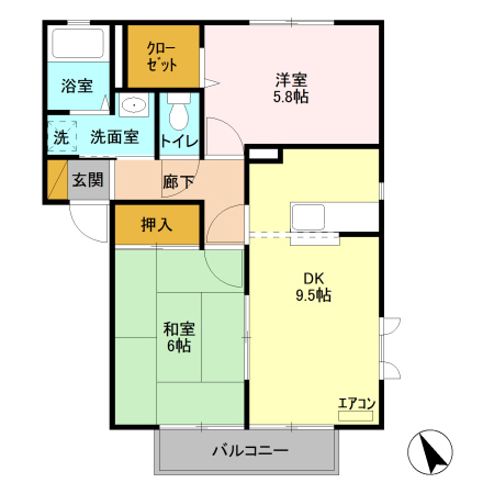 フラワーガーデン川木谷 Cの間取り