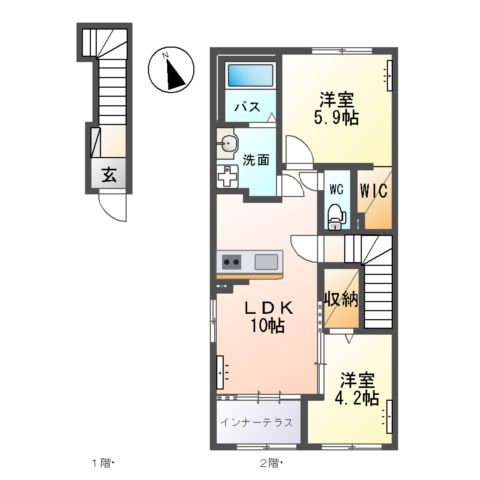 仮)土浦市乙戸新築アパートの間取り
