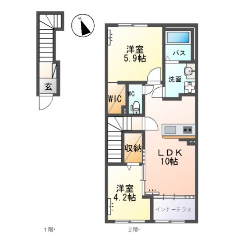 仮)土浦市乙戸新築アパートの間取り