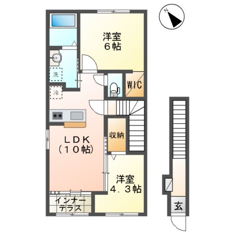 (仮称)千葉市中央区矢作町新築アパートの間取り
