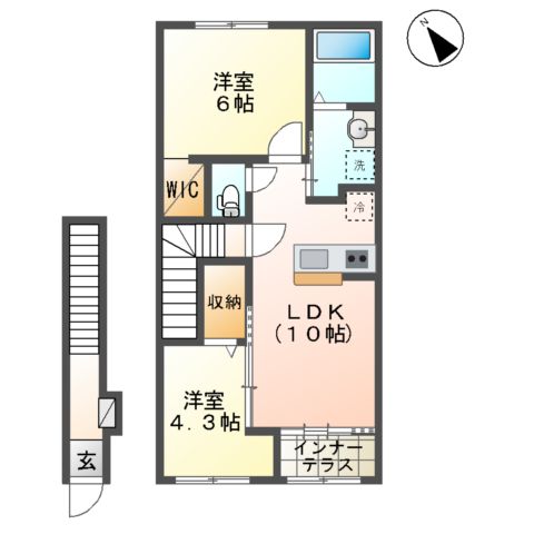 (仮称)千葉市中央区矢作町新築アパートの間取り