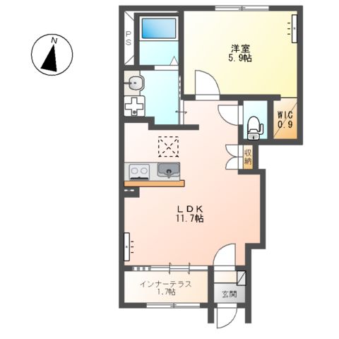 仮)シェルルスターテラス上戸祭の間取り