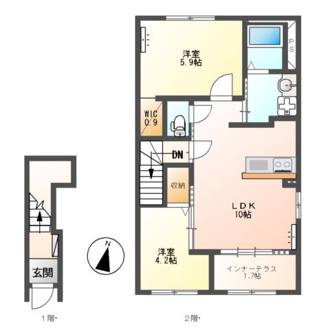 仮)シェルルスターテラス上戸祭の間取り