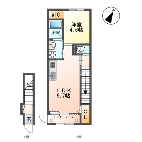 仮)ユニヴァリィⅡ岩曽の間取り