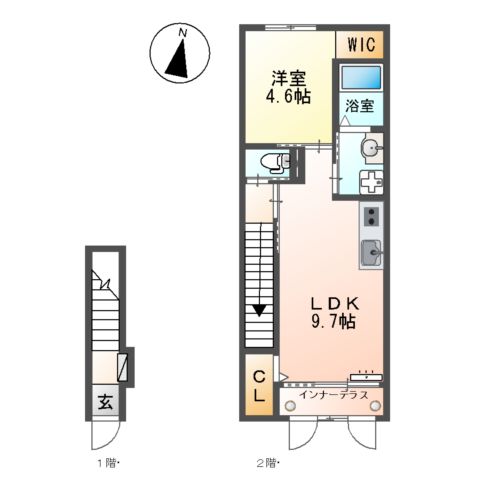 仮)ユニヴァリィⅡ岩曽の間取り