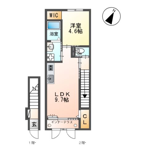 仮)ユニヴァリィⅡ岩曽の間取り