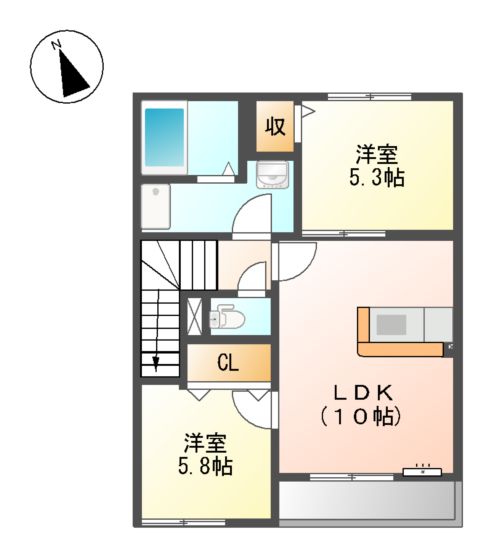 ヴェルジュみのやまⅡの間取り