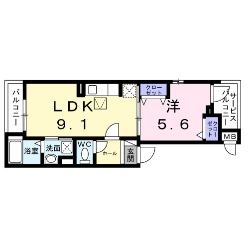 プチジャルダンの間取り