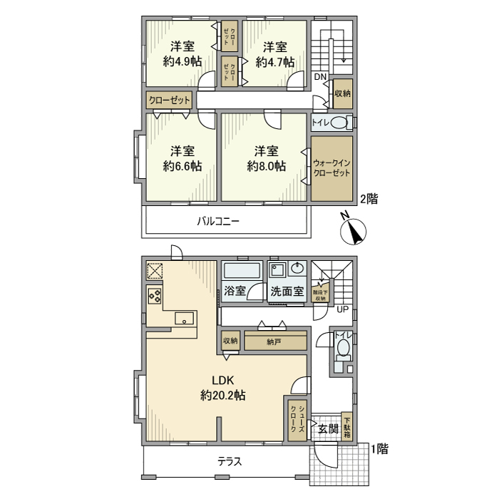 材木座戸建の間取り