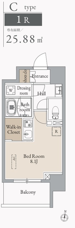 ＪＭＦレジデンス蔵前鳥越・0804号室の間取り