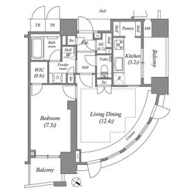 ザ・レジデンス赤坂檜町・1301号室の間取り