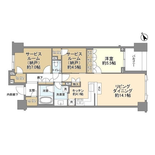ミッドガーデン赤坂氷川の間取り