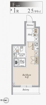 オーキッドレジデンス住吉・0406号室の間取り