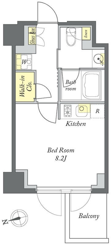 プライムメゾン清澄白河・0507号室の間取り