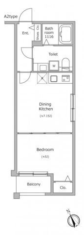 四谷坂町の完工年月(2018年12月)築の賃貸マンションの間取り