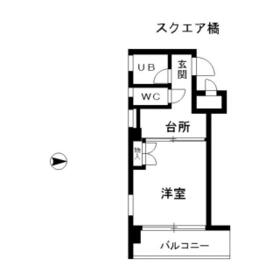 スクエア橘・002C号室の間取り