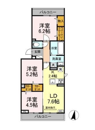 メゾン　シャルム・201号室の間取り