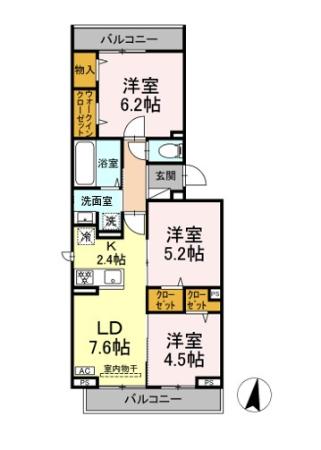 メゾン　シャルム・202号室の間取り