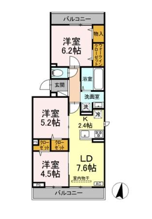 メゾン　シャルム・301号室の間取り