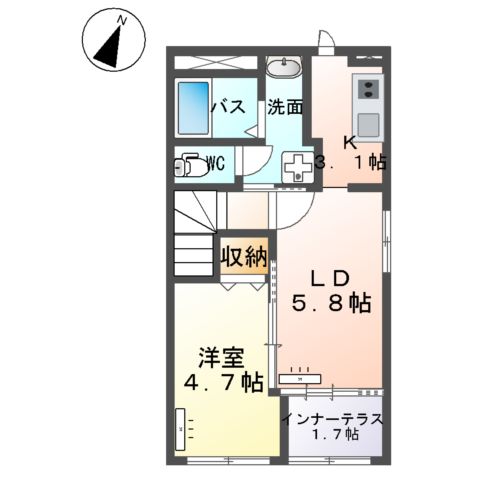 仮)つくば市高見原新築アパートの間取り