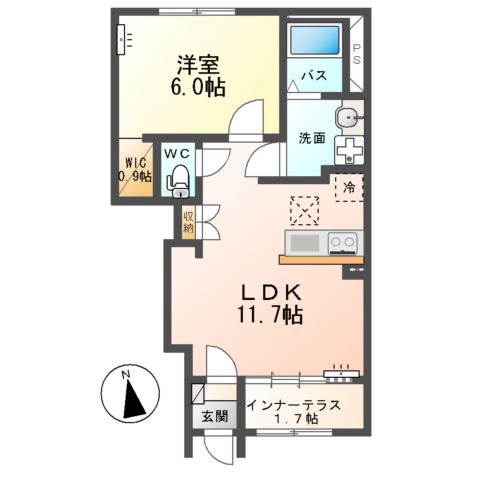 (仮)東牛谷新築アパートⅡの間取り