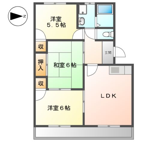 サングリーン西添の間取り