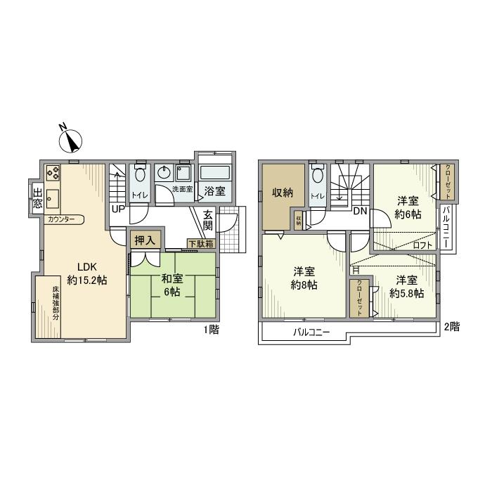 下作延戸建の間取り
