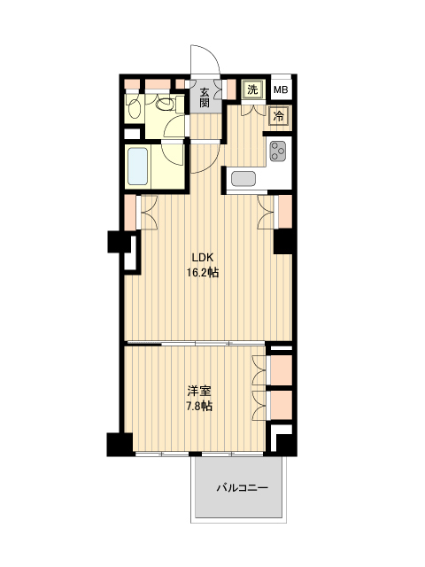 萩中イースト・0228号室の間取り