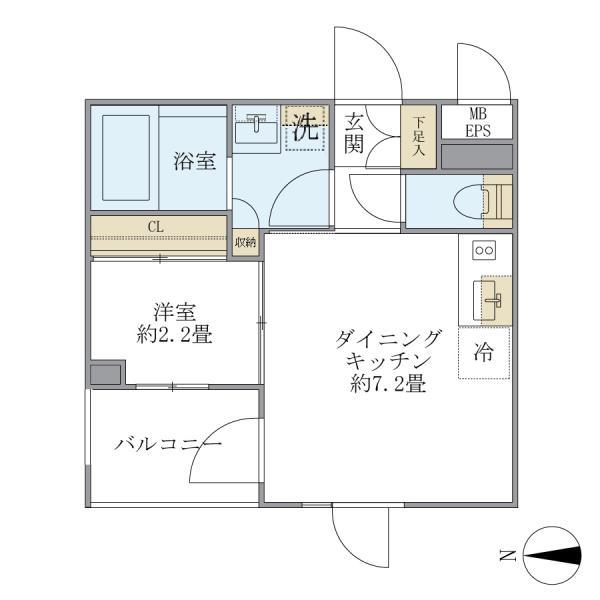 Ｌａ　Ｐｅｒｌａ　Ｎａｋａｎｏ・304号室の間取り