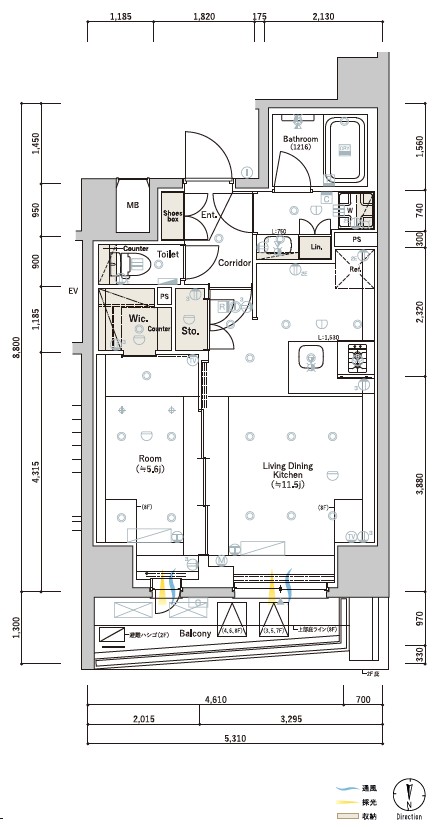 SYFORME SUMIYOSHI Ⅲ・401号室の間取り