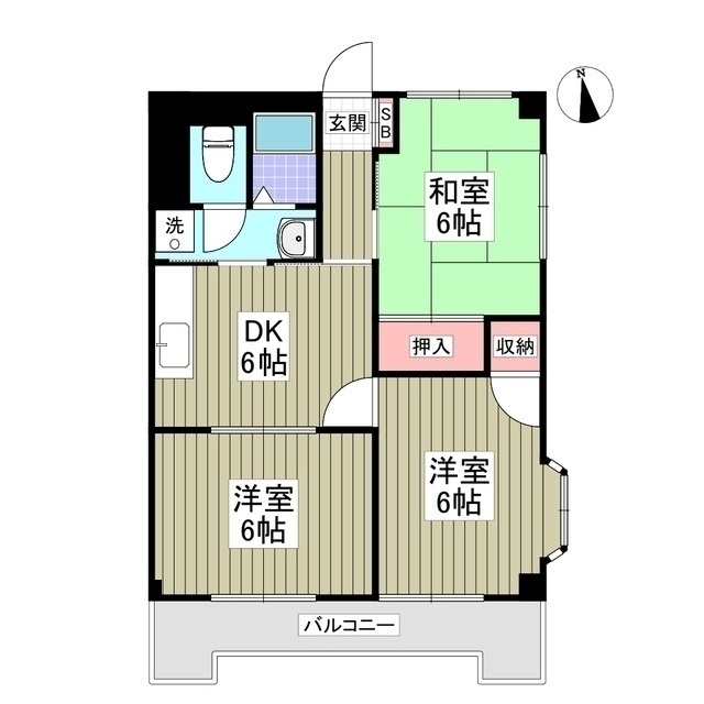 サンハイツナガツカの間取り