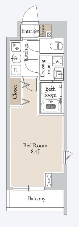 ＣＡＶＡＮＡ清澄・0501号室の間取り
