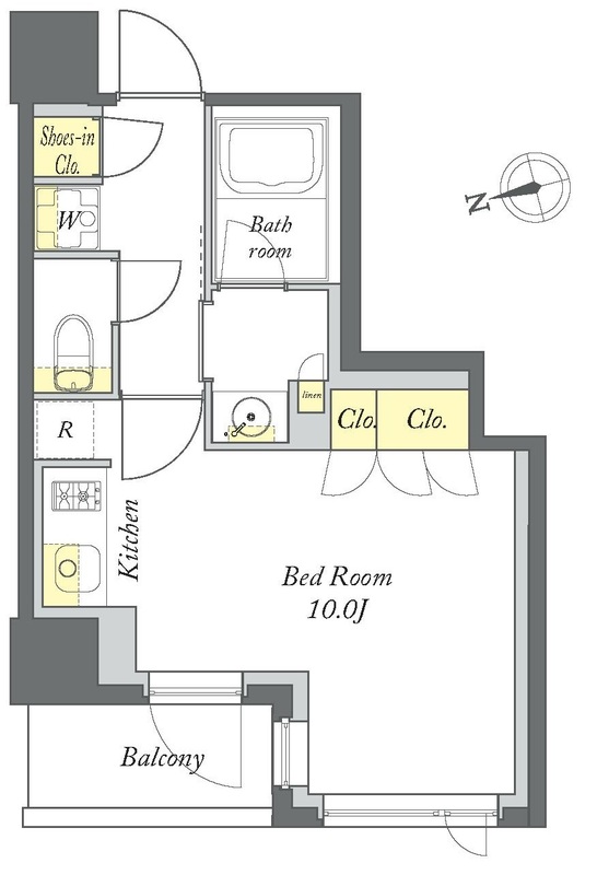 プライムメゾン清澄白河・0210号室の間取り