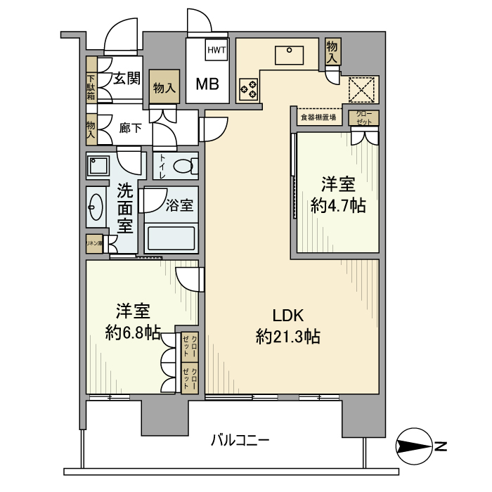 パークシティ武蔵小杉ステーションフォレストタワーの間取り