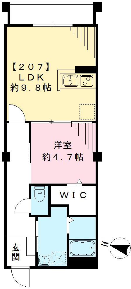 ルポリテ・207号室の間取り