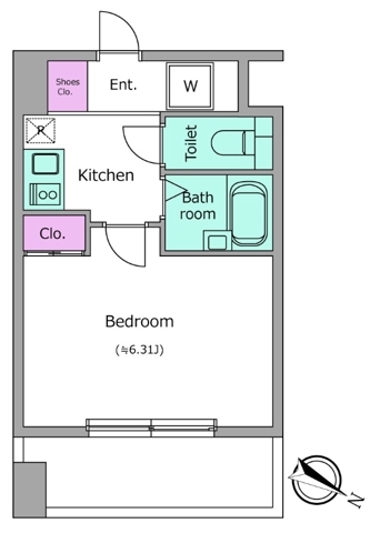日本橋本町の完工年月(2005年2月)築の賃貸マンションの間取り