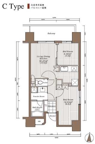 太平の完工年月(2007年3月)築の賃貸マンションの間取り