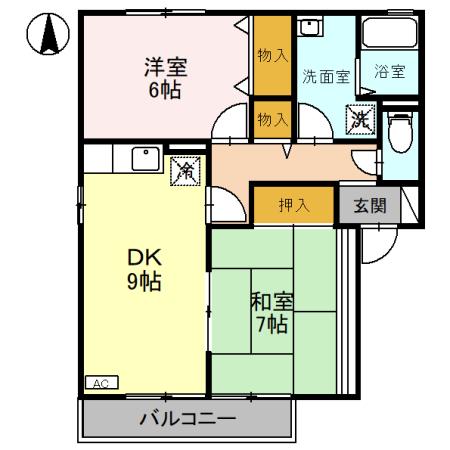 セジュール喜多 Dの間取り