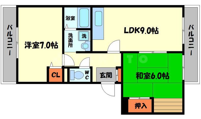 ヴィラヴェールBの間取り