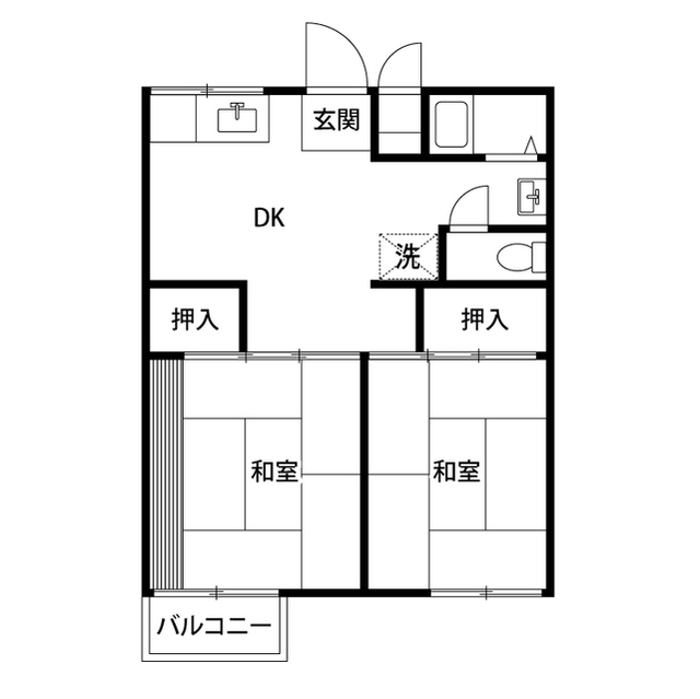 コーポ緑ヶ丘A棟の間取り