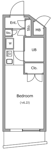 幡ヶ谷の完工年月(1992年6月)築の賃貸マンションの間取り