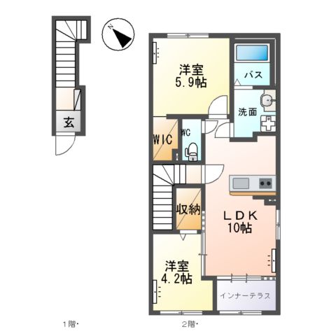 仮)阿見町岡崎新築アパートの間取り