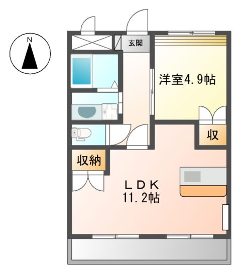 Wisteria 六条 Ⅰの間取り