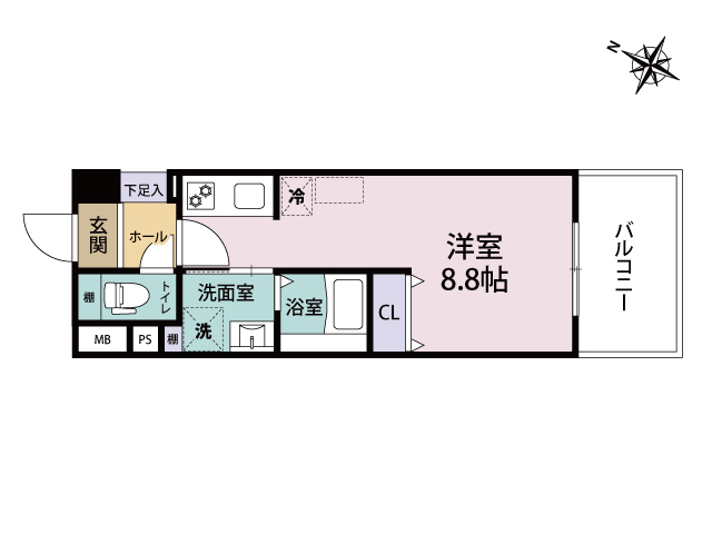 Arista箱崎・303号室の間取り