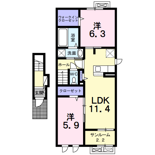 カーサ・ボヌールの間取り